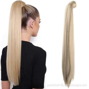 Unprocessed Natural Human Hair Ponytail Extension 100g Full Ponytail Wig Brazilian Hair Clip Ponytail Human Hair Extensions